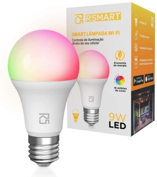 Smart Lâmpada Inteligente RSmart Wi-Fi LED 9W Branco Frio e Quente RGBW Compatível com Alexa