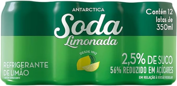 Pack de Refrigerante Soda Limonada Antarctica Lata 350ML, 12 unidades