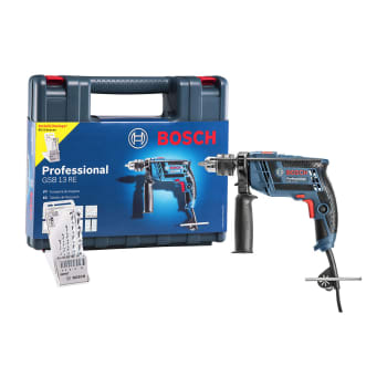 Furadeira de Impacto Bosch 650W Mandril 1/2" GSB 13 RE com Maleta + 5 Brocas 220V