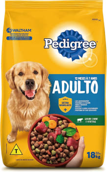 Ração Pedigree Carne e Vegetais Cães Adultos Raças Médias e Grandes 18kg