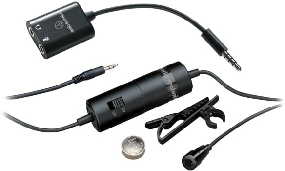 Microfone De Lapela Audio Technica Atr3350is Omnidirecional Condensador Com Bateria - ATR3350xiS