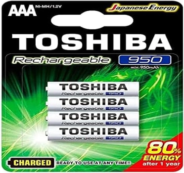 Pilha Recarregável AAA 12V 950mAh TNH3GAE TOSHIBA - Cartela com 4 Unidades