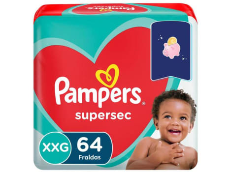 Fraldas Pampers Supersec - Tam. XXG + de 14kg 64 Unidades - Fralda Descartável - Magazine Ofertaesperta