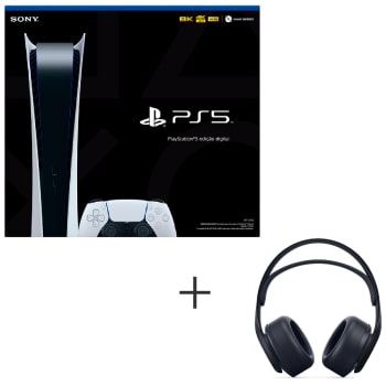 Console Playstation 5 Edição Digital + Headset sem fio Sony Pulse 3D